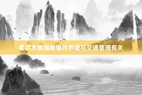 霍尔木兹海峡爆炸声或与交通管理有关