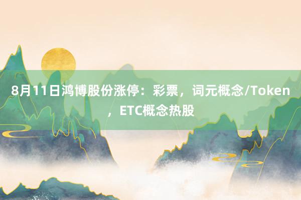 8月11日鸿博股份涨停：彩票，词元概念/Token，ETC概念热股