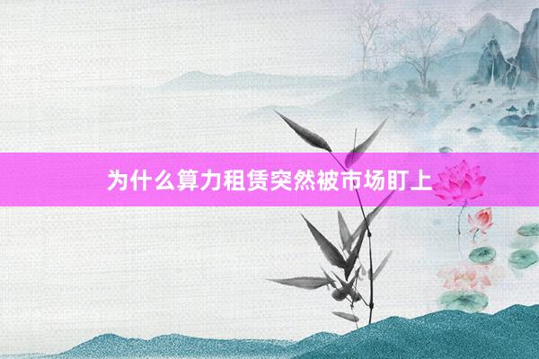 为什么算力租赁突然被市场盯上