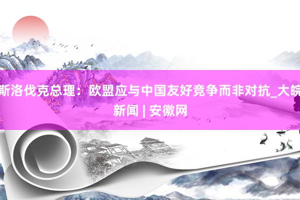 斯洛伐克总理：欧盟应与中国友好竞争而非对抗_大皖新闻 | 安徽网