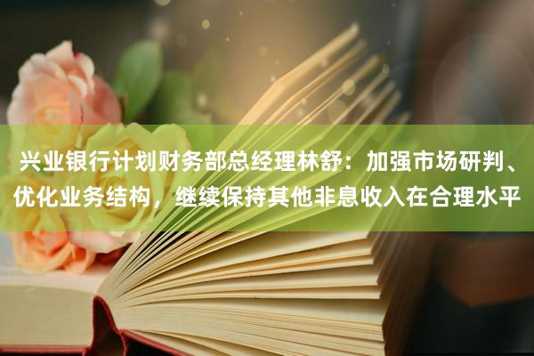 兴业银行计划财务部总经理林舒：加强市场研判、优化业务结构，继续保持其他非息收入在合理水平