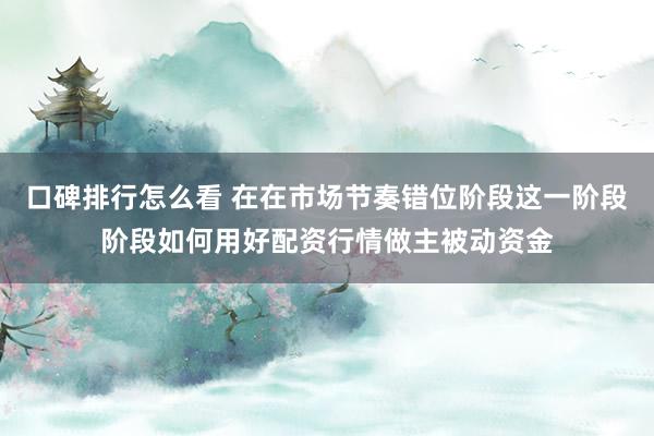 口碑排行怎么看 在在市场节奏错位阶段这一阶段阶段如何用好配资行情做主被动资金
