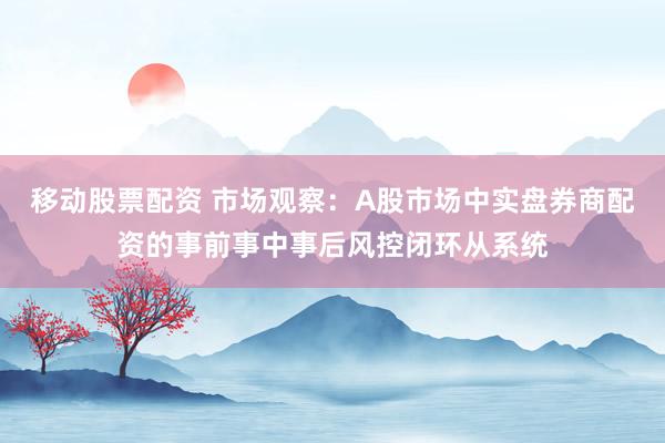 移动股票配资 市场观察：A股市场中实盘券商配资的事前事中事后风控闭环从系统