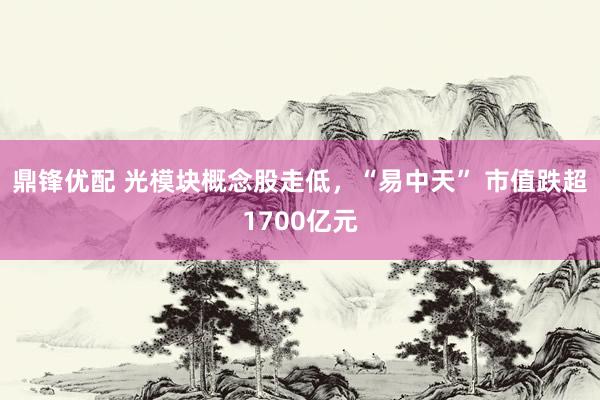鼎锋优配 光模块概念股走低，“易中天” 市值跌超1700亿元