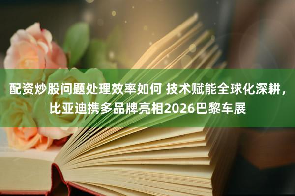 配资炒股问题处理效率如何 技术赋能全球化深耕,比亚迪携多品牌亮相2026巴黎车展